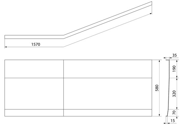 Polysan Polysan, TIGRA 150 L panel čelní 57,5cm, bílá, 72930