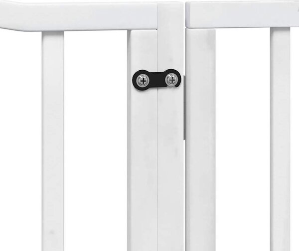 VidaXL Zábrana pro psy s dvířky skládací 4 panely 320 cm [352217] Barva: Přírodní, Velikost: 80 x 90 x 2 cm