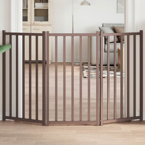 VidaXL Zábrana pro psy skládací 3 panely 150 cm masiv jedle [352276] Barva: Přírodní, Velikost: 50 x 60 x 2 cm