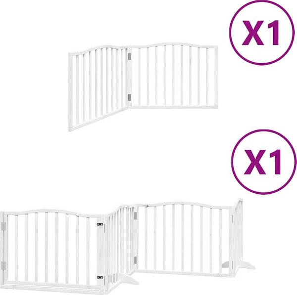 VidaXL Zábrana pro psy s dvířky skládací 6 panelů 480 cm topol [3155617] Barva: Přírodní, Velikost: 80 x 90 x 2 cm