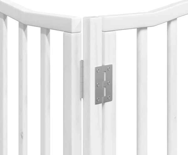 VidaXL Zábrana pro psy s dvířky skládací 6 panelů 480 cm topol [3155617] Barva: Přírodní, Velikost: 80 x 90 x 2 cm