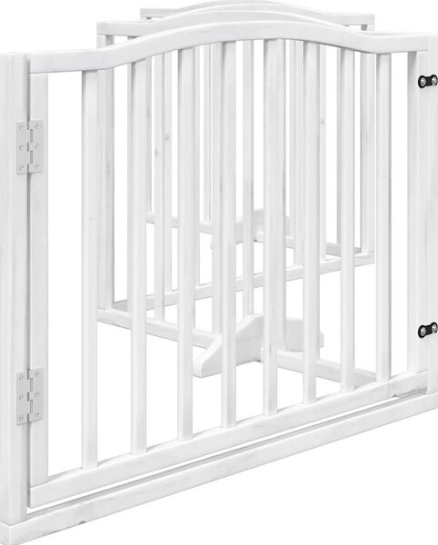 VidaXL Zábrana pro psy s dvířky skládací 4 panely 320 cm [352217] Barva: Přírodní, Velikost: 80 x 90 x 2 cm