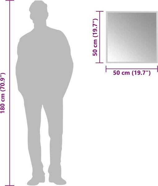 VidaXL Koupelnové zrcadlo s LED osvětlením, materiál sklo [151758] Velikost: 60 x 60 cm