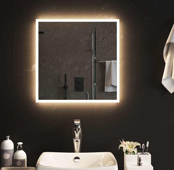 VidaXL Koupelnové zrcadlo s LED osvětlením, materiál sklo [151758] Velikost: 60 x 60 cm