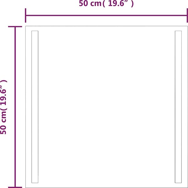 VidaXL Koupelnové zrcadlo s LED osvětlením, materiál sklo [151739] Velikost: 60 x 60 cm
