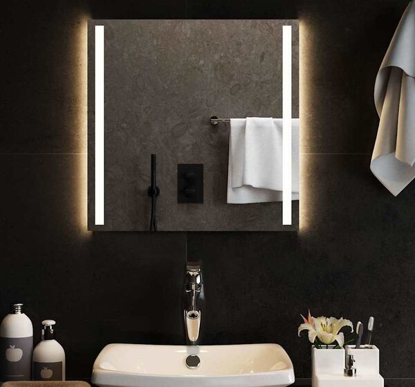 VidaXL Koupelnové zrcadlo s LED osvětlením, materiál sklo [151739] Velikost: 60 x 60 cm