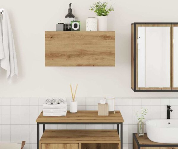 VidaXL Koupelnová nástěnná skříňka kompozit [860066] Barva: dub artisan, Velikost: 80 x 25 x 40 cm