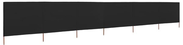 6dílná zástěna proti větru látková 800 x 80 cm černá