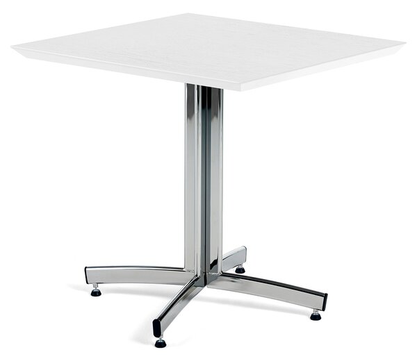AJ Produkty Kavárenský stolek SANNA, 700x700 mm, bílá/chrom