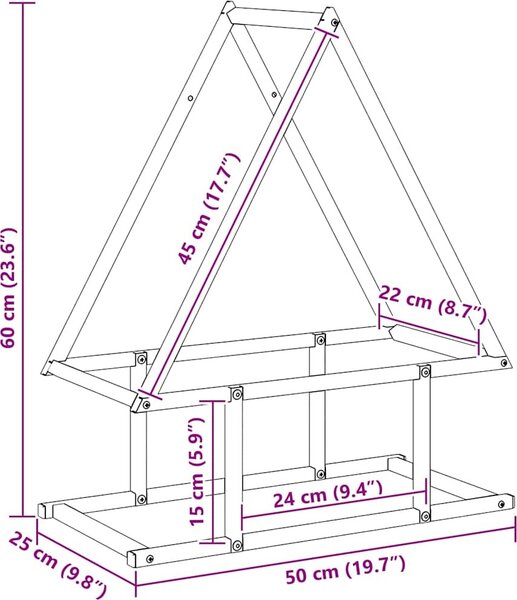 VidaXL Stojan palivové dřevo Ocel válcovaná za studena [864314] Barva: Černá, Velikost: 80 x 25 x 90 cm