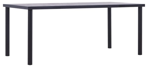 Jídelní stůl černý a betonově šedý 180 x 90 x 75 cm MDF