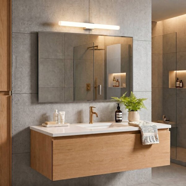 ORION LED osvětlení zrcadla Visagist, držák chrom, Chrom / stříbro, Obývací pokoj / jídelna, kov, Moderní