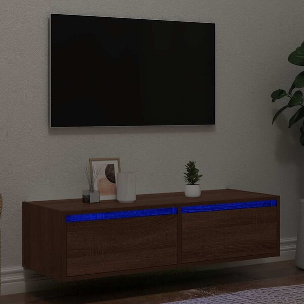 VidaXL TV skříňka s LED osvětlením 100X35,5x25 cm [860241] Barva: Černý dub