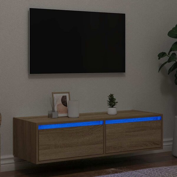 VidaXL TV skříňka s LED osvětlením 100X35,5x25 cm [860241] Barva: Černý dub