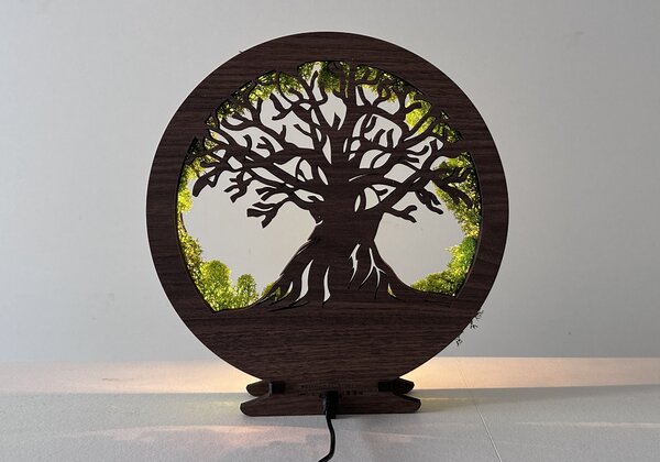 "Mech a strom" lampa 30x31cm provedení povrchu: dub