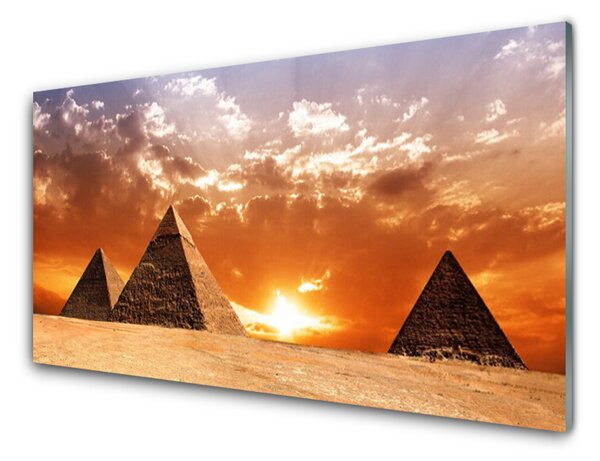 Skleněné obklady do kuchyně Pyramidy Architektura 120x60 cm