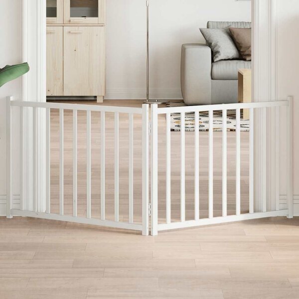 VidaXL Zábrana pro psy skládací 2 panely 160 cm masiv jedle [352272] Barva: Bílá, Velikost: 80 x 90 x 2 cm
