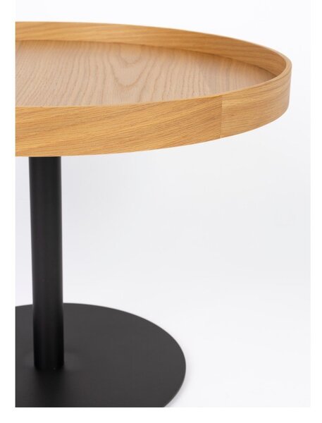 Kulatý konferenční stolek s deskou v dubovém dekoru v přírodní barvě ø 56 cm Yuri M – White Label