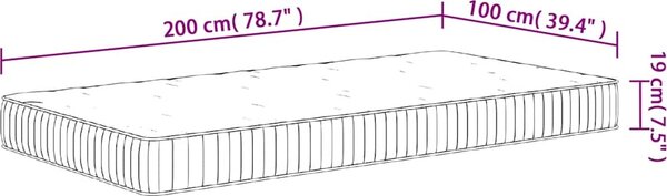VidaXL Taštičková pružinová matrace medium [372811] Velikost: 90 x 200 cm
