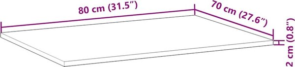 VidaXL Deska psacího stolu napuštěná olejem masivní akácie [3279729] Barva: Přírodní, Velikost: 80 x 60 x 2 cm