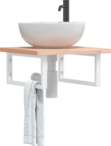 VidaXL Policové držáky na umyvadlo 2 ks obdélníkové ocel [4007269] Barva: Černá, Velikost: 25 x 55 cm