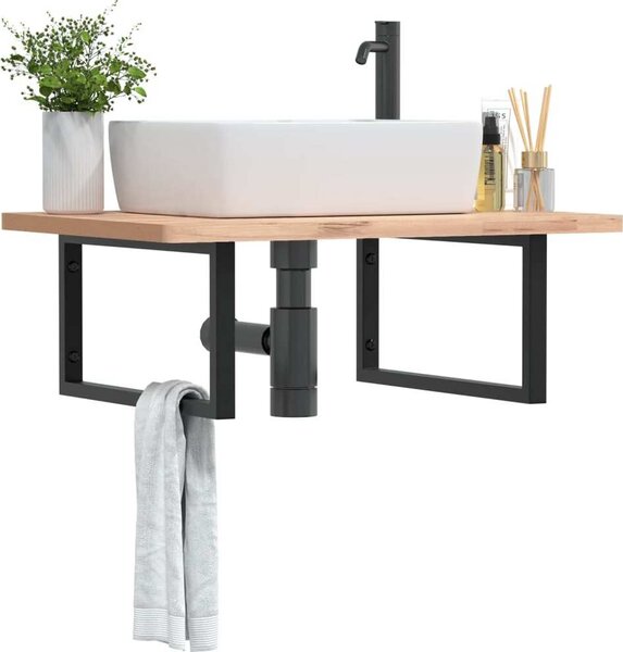 VidaXL Policové držáky na umyvadlo 2 ks obdélníkové ocel [4007269] Barva: Černá, Velikost: 25 x 55 cm