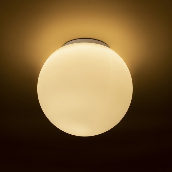 BOLLY 26 stropní opálové sklo/chrom 230V E27 15W IP44 - RED - DESIGN RENDL