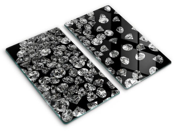 Skleněná deska za sporák Diamanty diamanty