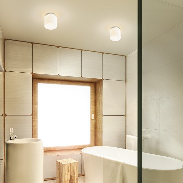 ARANA R 17 stropní opálové sklo/chrom 230V E27 15W IP44 - RED - DESIGN RENDL