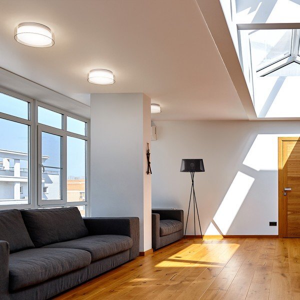 VENICE LED 30 stropní čiré sklo/opálové sklo/chrom 230V LED 12W IP44 3000K - RED - DESIGN RENDL