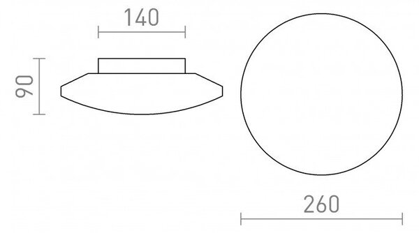 SARA LED 26 stropní opálové sklo/chrom 230V LED 12W IP44 3000K - RED - DESIGN RENDL