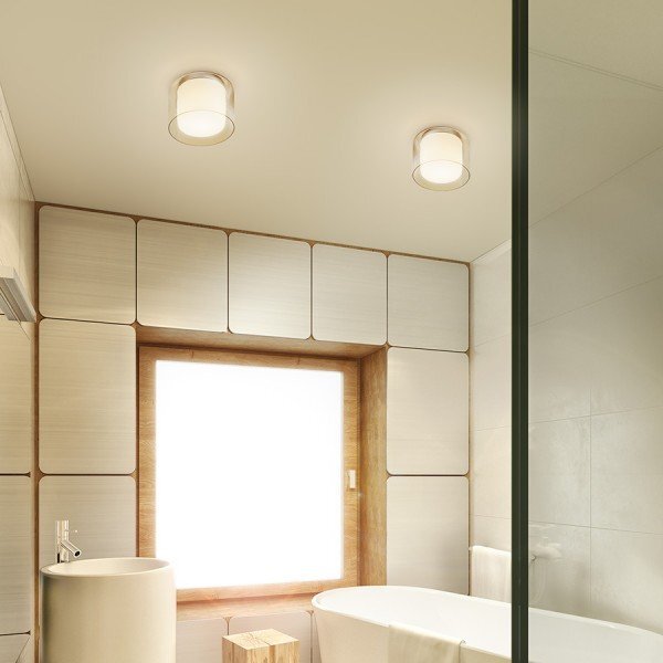 VENICE 23 stropní čiré sklo/opálové sklo/chrom 230V E27 20W IP44 - RED - DESIGN RENDL