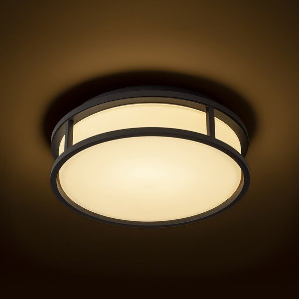 GRANDE LED 25 stropní opálové sklo/černá 230V LED 12W IP44 3000K - RED - DESIGN RENDL