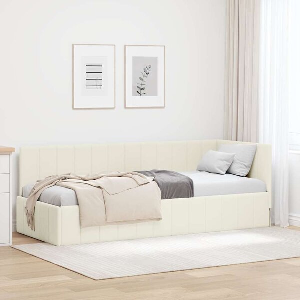 VidaXL Rohový rám postele Samet, matrace zahrnuta ne [42016295] Barva: Tyrkysová, Velikost: 90 x 200 cm (rám 204 x 94 x 72 cm)
