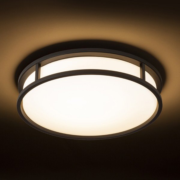GRANDE LED 35 stropní opálové sklo/černá 230V LED 24W IP44 3000K - RED - DESIGN RENDL