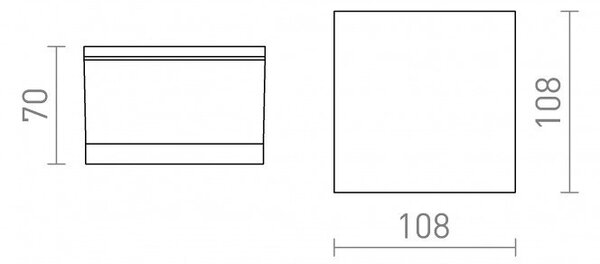 ORIN SQ stropní bílá satinovaný akryl 230V LED 10W IP54 3000K - RED - DESIGN RENDL