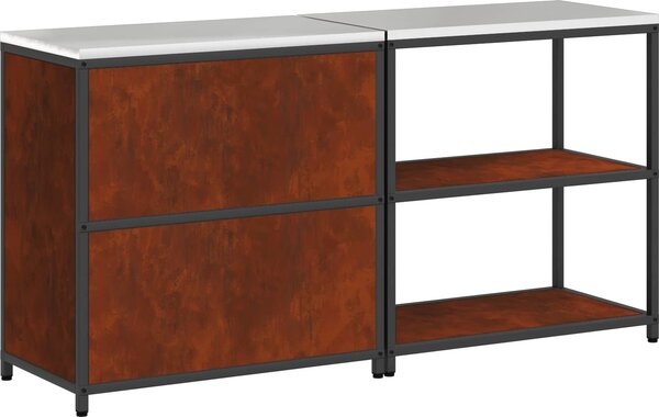 VidaXL Kuchyňská skladovací sada HATTEM 2 ks [3392658] Barva: Povětrnostně odolná ocel, Velikost: 150 x 50 x 92 cm