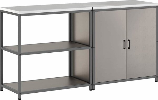 VidaXL Kuchyňská skladovací sada HATTEM 2 ks [3392658] Barva: Povětrnostně odolná ocel, Velikost: 150 x 50 x 92 cm
