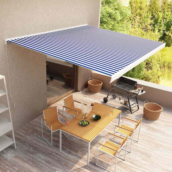 VidaXL Kazetová markýza s ručním ovládáním [274874] Barva: Krémová (bílý rám), Velikost: 4 × 3 m