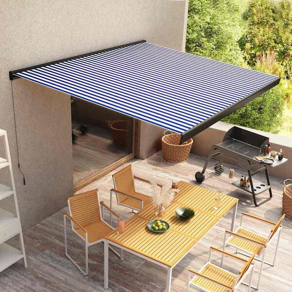 VidaXL Kazetová markýza s ručním ovládáním [274874] Barva: Krémová (bílý rám), Velikost: 4 × 3 m