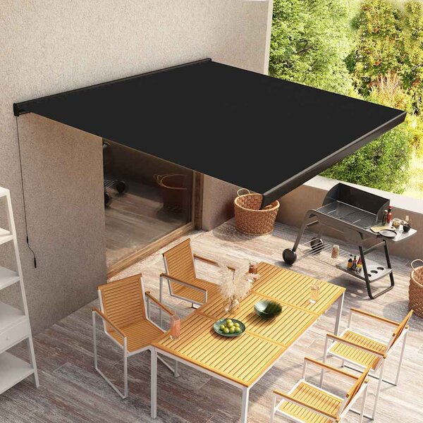 VidaXL Kazetová markýza s ručním ovládáním [274874] Barva: Krémová (bílý rám), Velikost: 4 × 3 m