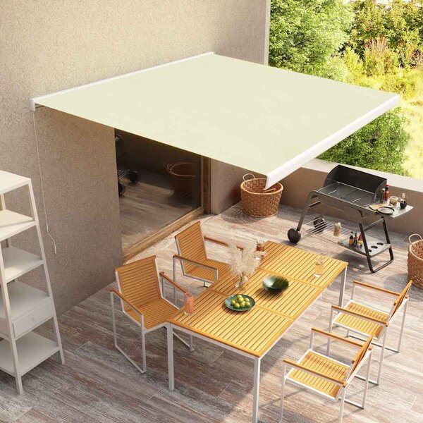 VidaXL Kazetová markýza s ručním ovládáním [274874] Barva: Krémová (bílý rám), Velikost: 4 × 3 m