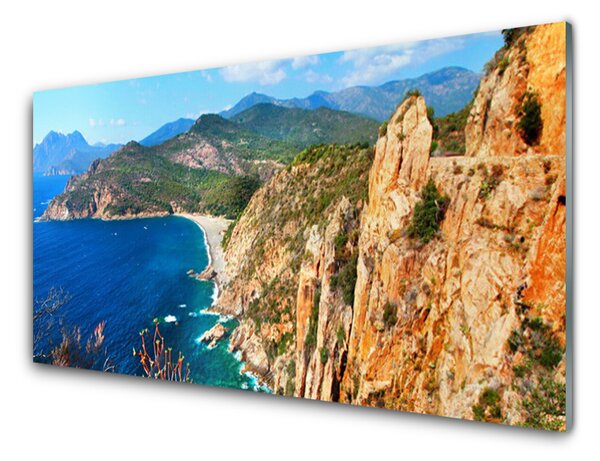 Plexisklo-obraz Útes Pobřeží Moře Hory 125x50 cm