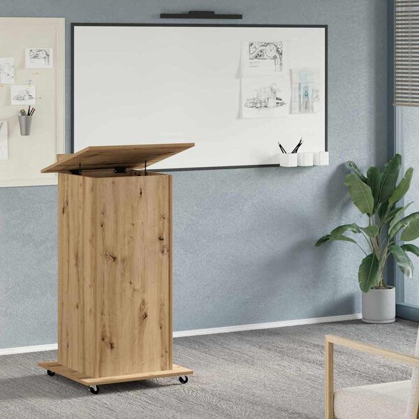 VidaXL Přednáškový pult s kolečky a zásuvkou 55x55x107 cm [848026] Barva: Bílá