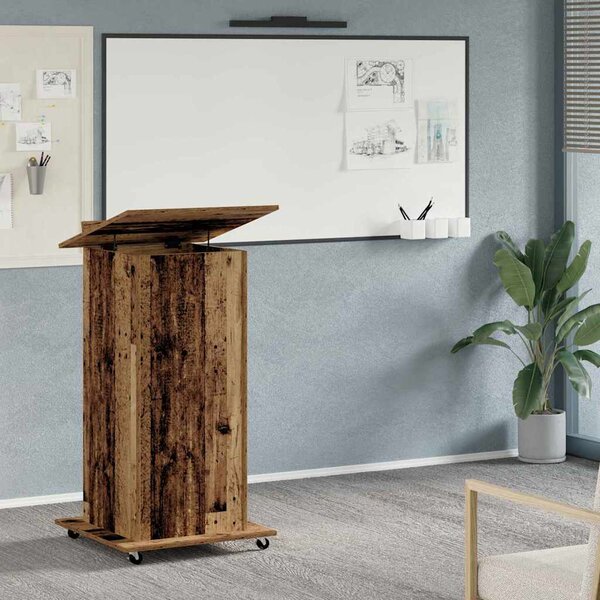 VidaXL Přednáškový pult s kolečky a zásuvkou 55x55x107 cm [848026] Barva: Bílá