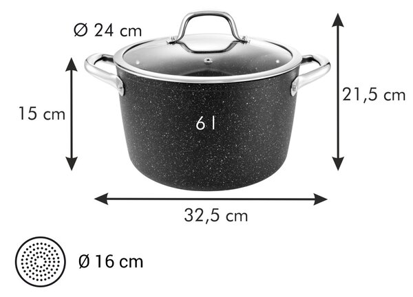 Hrnec PRESIDENT Stone s poklicí ø 24 cm, 6,0 l