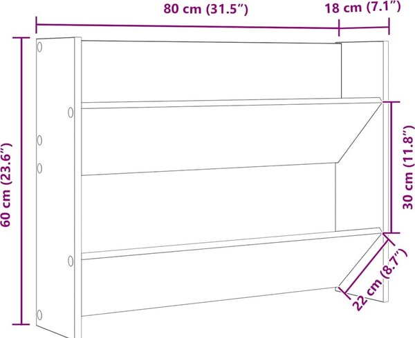 VidaXL Skříň na obuv Kompozitní dřevo [806757] Barva: Betonová šedá, Velikost: 60 x 18 x 90 cm