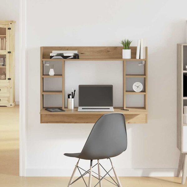 VidaXL Nástěnný psací stůl 105 x 48 x 75 cm kompozitní dřevo [847974] Barva: dub sonoma