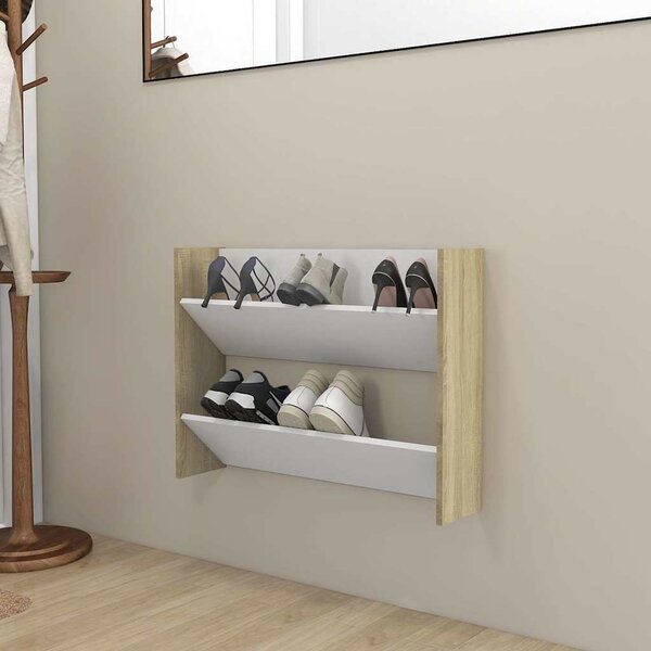 VidaXL Skříň na obuv Kompozitní dřevo [806757] Barva: Betonová šedá, Velikost: 60 x 18 x 90 cm