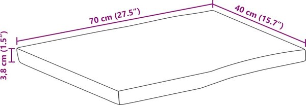 VidaXL Stolní deska živá hrana, 38 mm [370633] Barva: Akáciové dřevo (přírodní), Velikost: 70 x 60 cm
